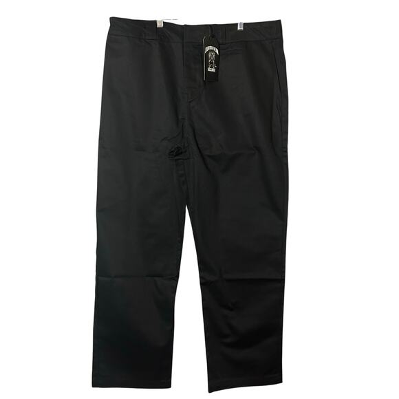 Death Row Records Mens Pants‎ Black 40 Comfort Fit Chino Pants Hip Hop Y2K NEW - Picture 1 of 12